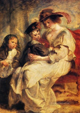  jeanne Painting - Peter Paul Helene Fourment With Two Of Her Children Claire Jeanne And Francois Rubens